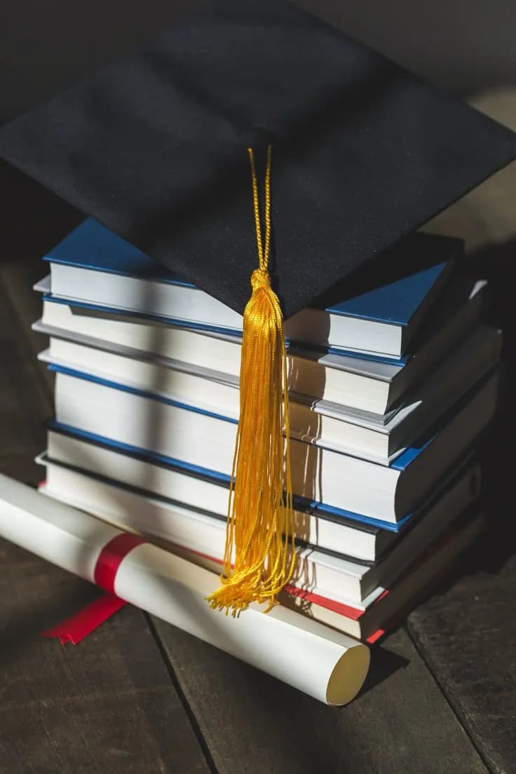 Graduates throwing their caps into the air