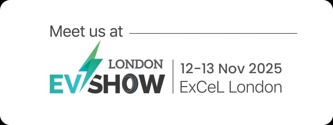 Promotional banner: Meet us at the London EV Show, 12-13 Nov 2025, ExCeL London